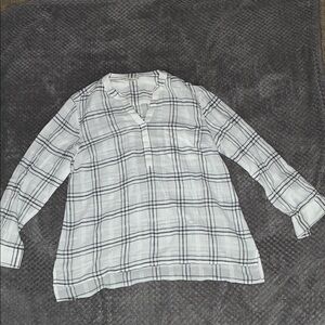 Style & Co. Black and White Plaid Top